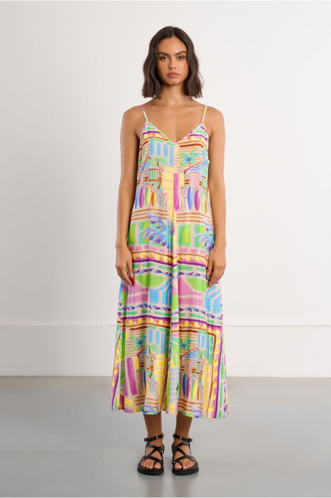 Molly Bracken Surf Print Maxi Dress