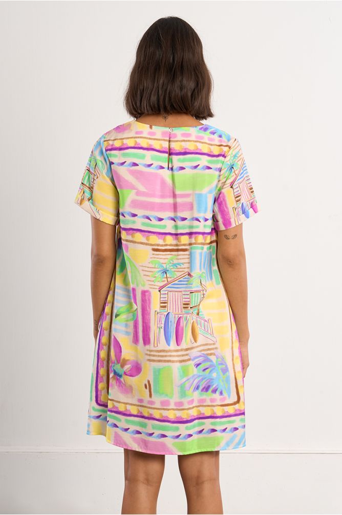 Molly Bracken Surf Print T Shirt Dress