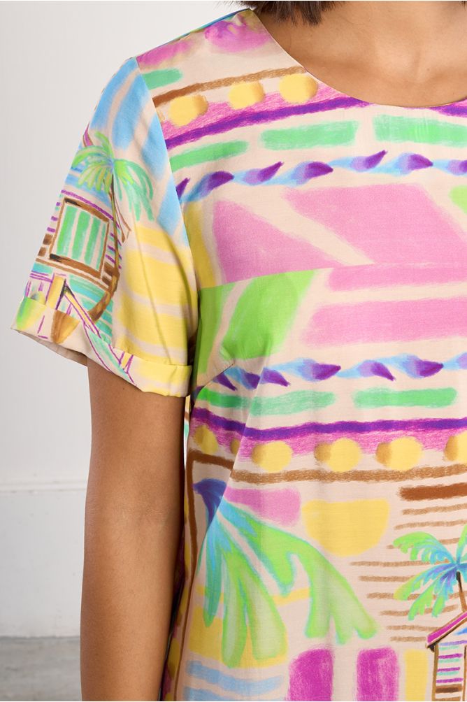 Molly Bracken Surf Print T Shirt Dress
