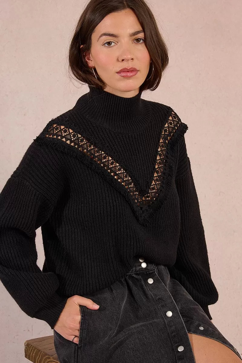 Molly Bracken Black Knitted Sweater