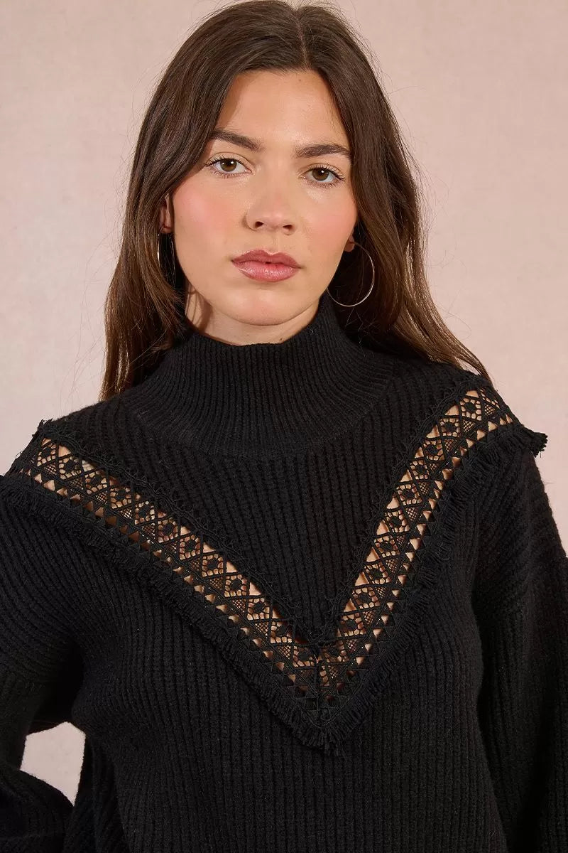 Molly Bracken Black Knitted Sweater