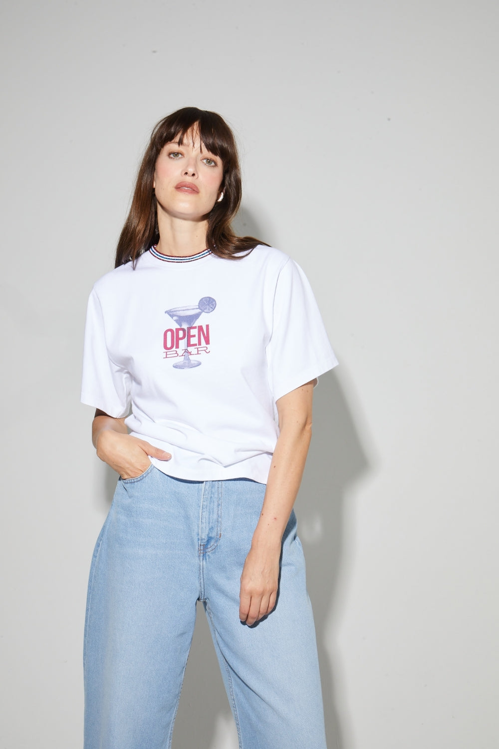 Imprevu Colette Print Open Bar Tshirt