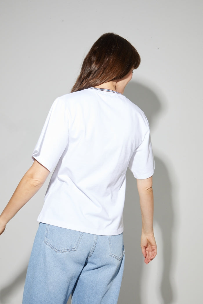 Imprevu Colette Print Open Bar Tshirt