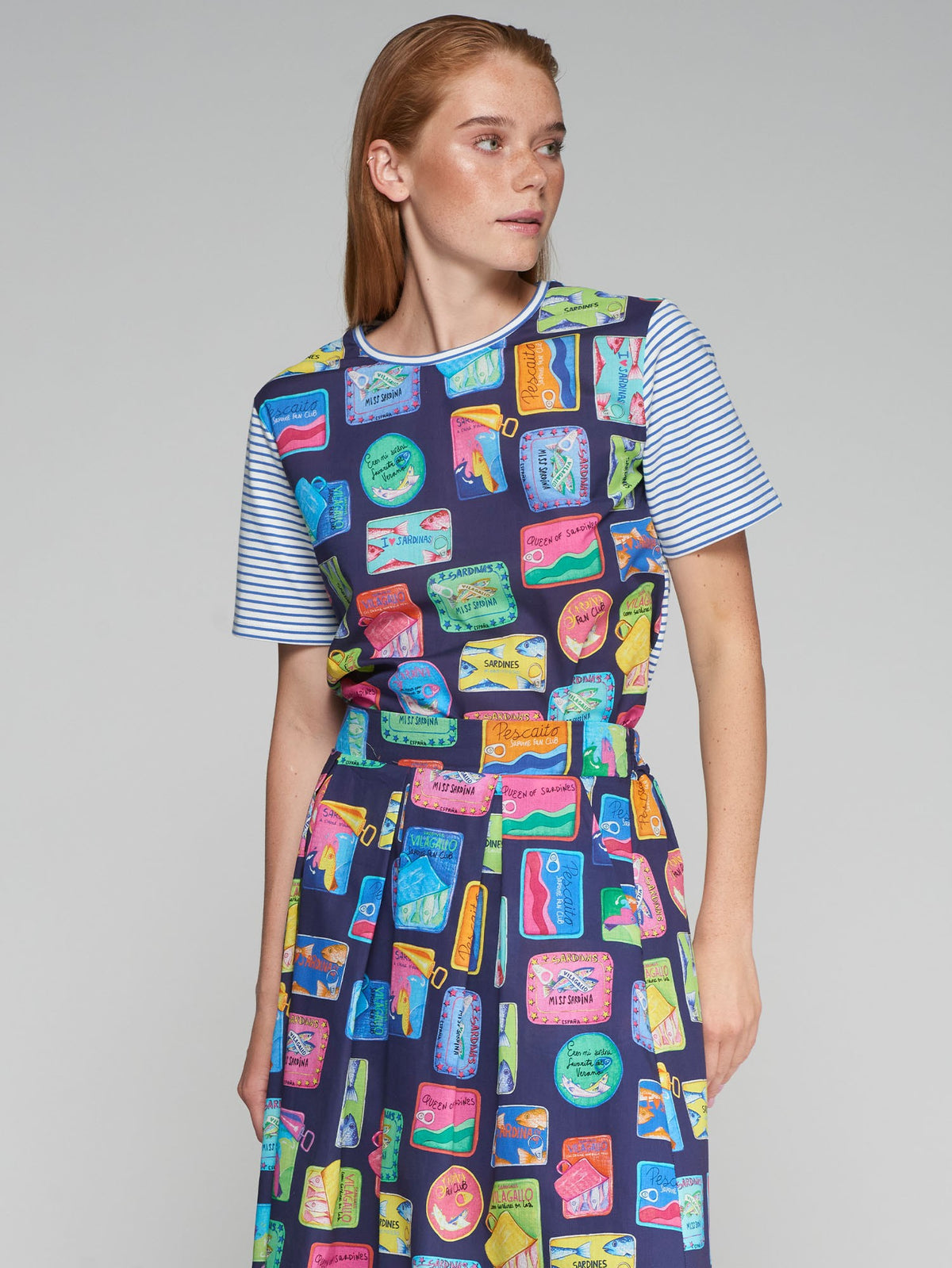 Vilagallo Sardinas Navy Voile Tshirt