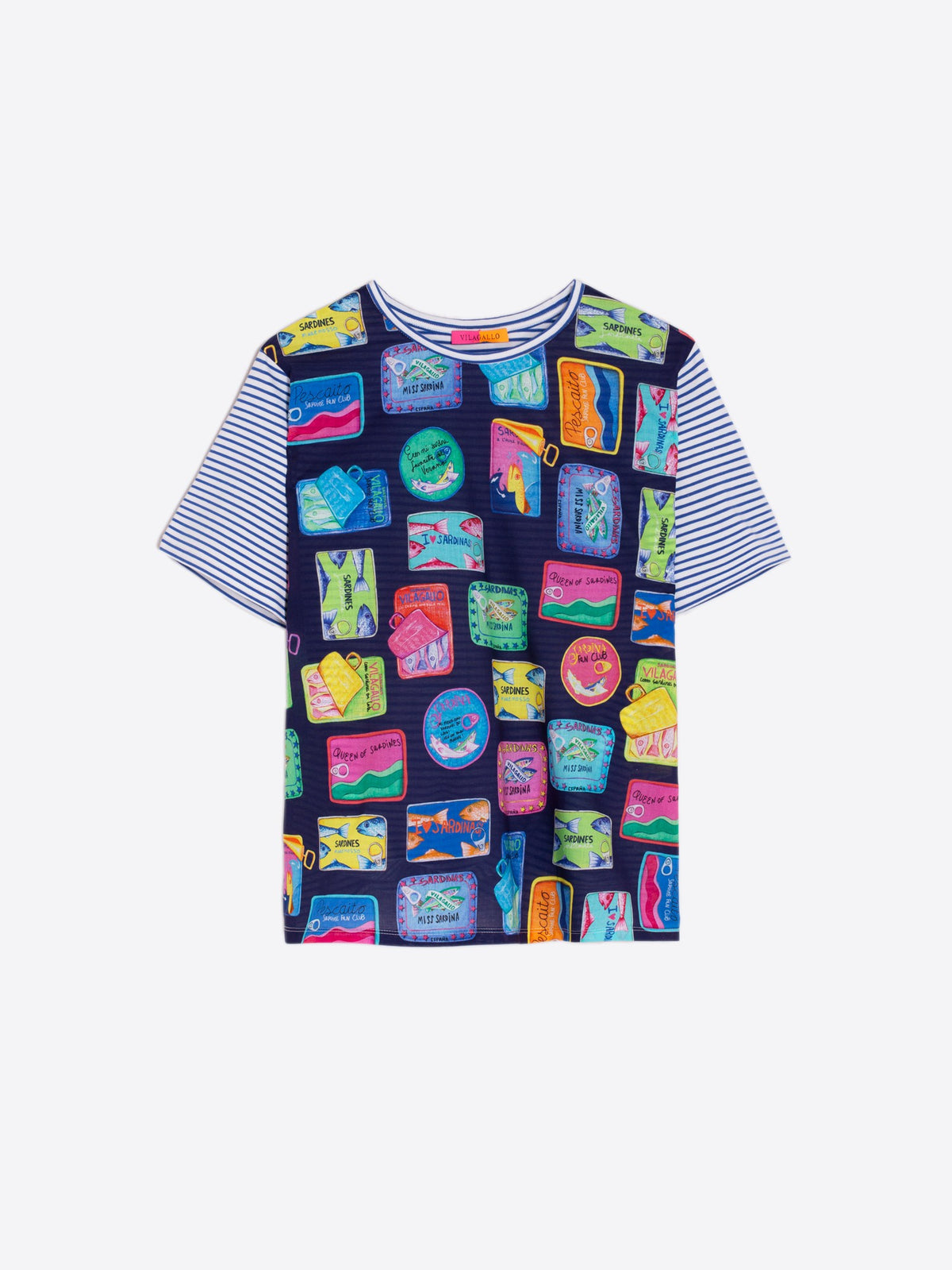 Vilagallo Sardinas Navy Voile Tshirt