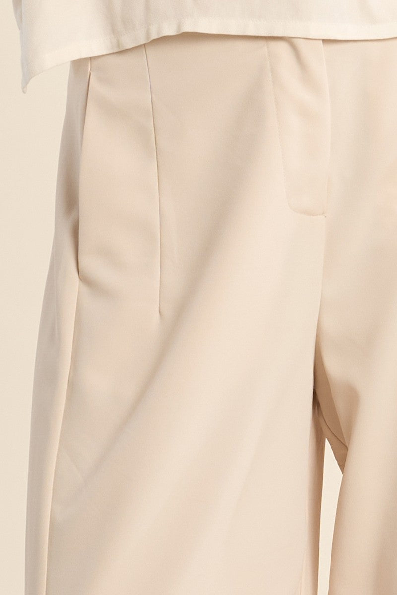 Molly Bracken Creme Tailored Trousers