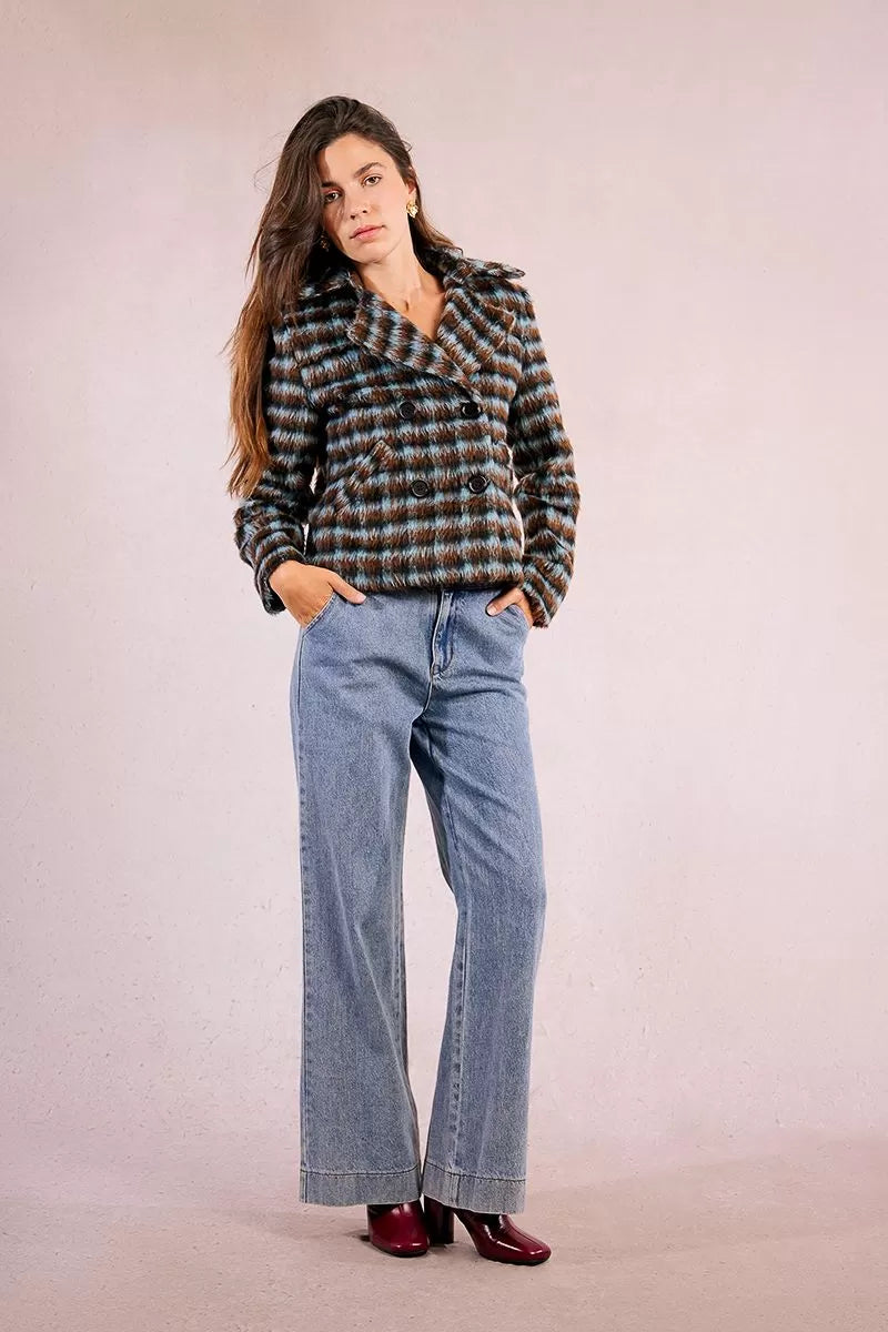 Molly Bracken Textured Plaid Coat