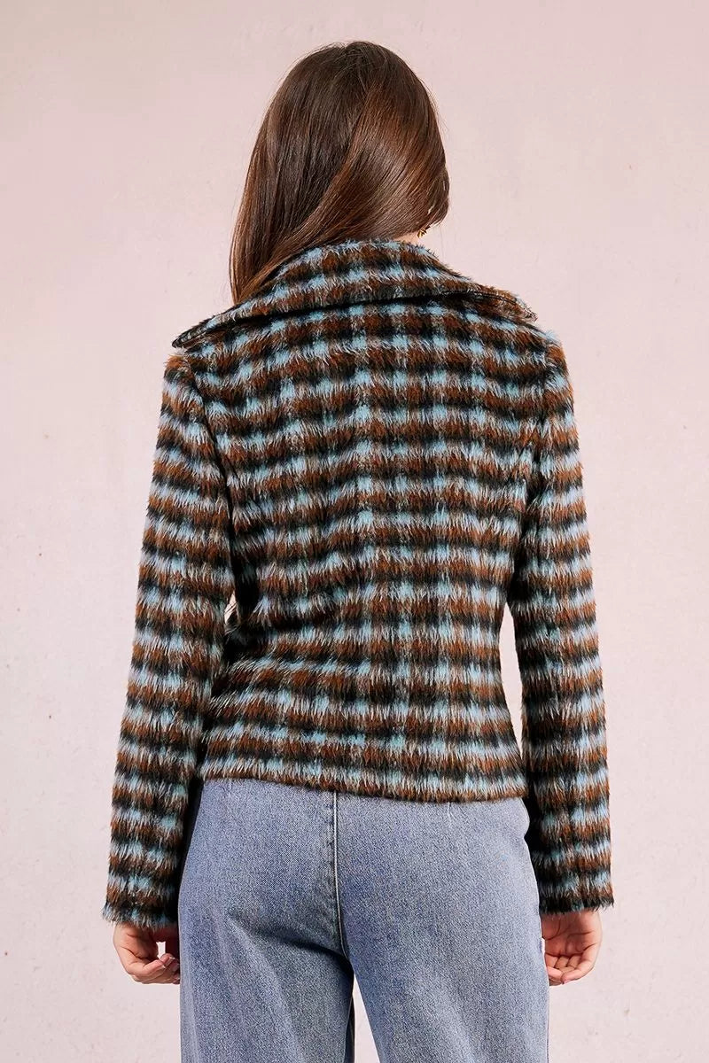 Molly Bracken Textured Plaid Coat