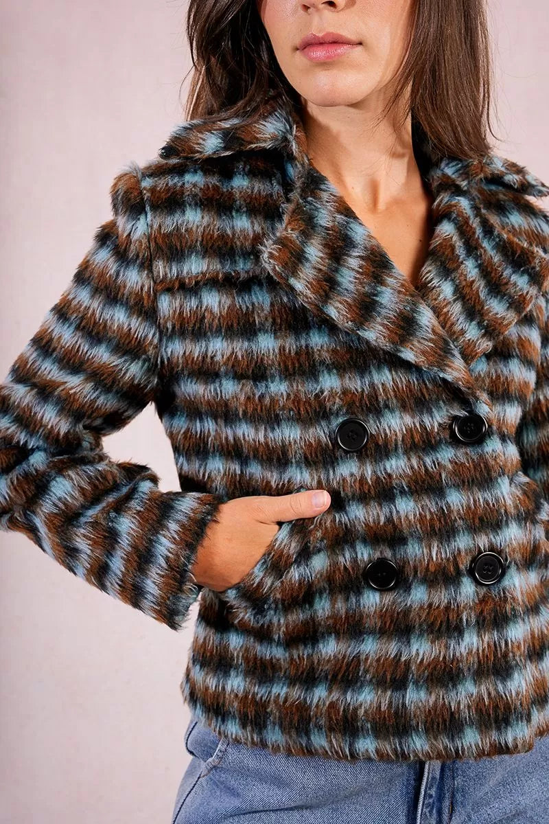 Molly Bracken Textured Plaid Coat