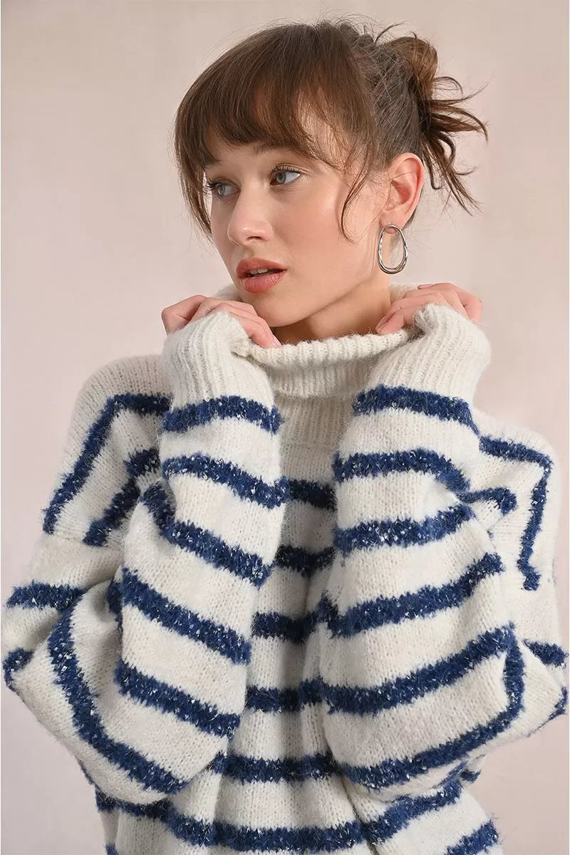 Molly Bracken Off White/Blue Multi Sweater