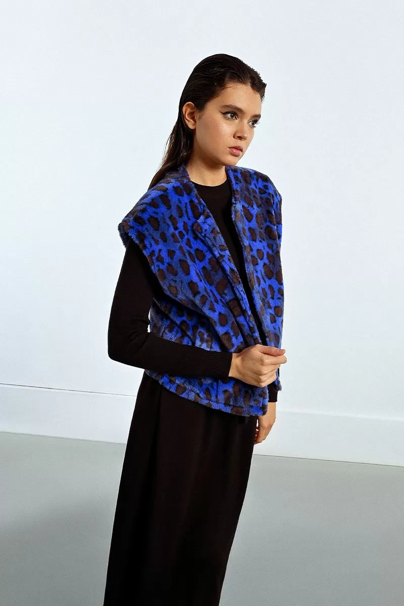 Molly Bracken Royal Blue Animal Print Cover Up
