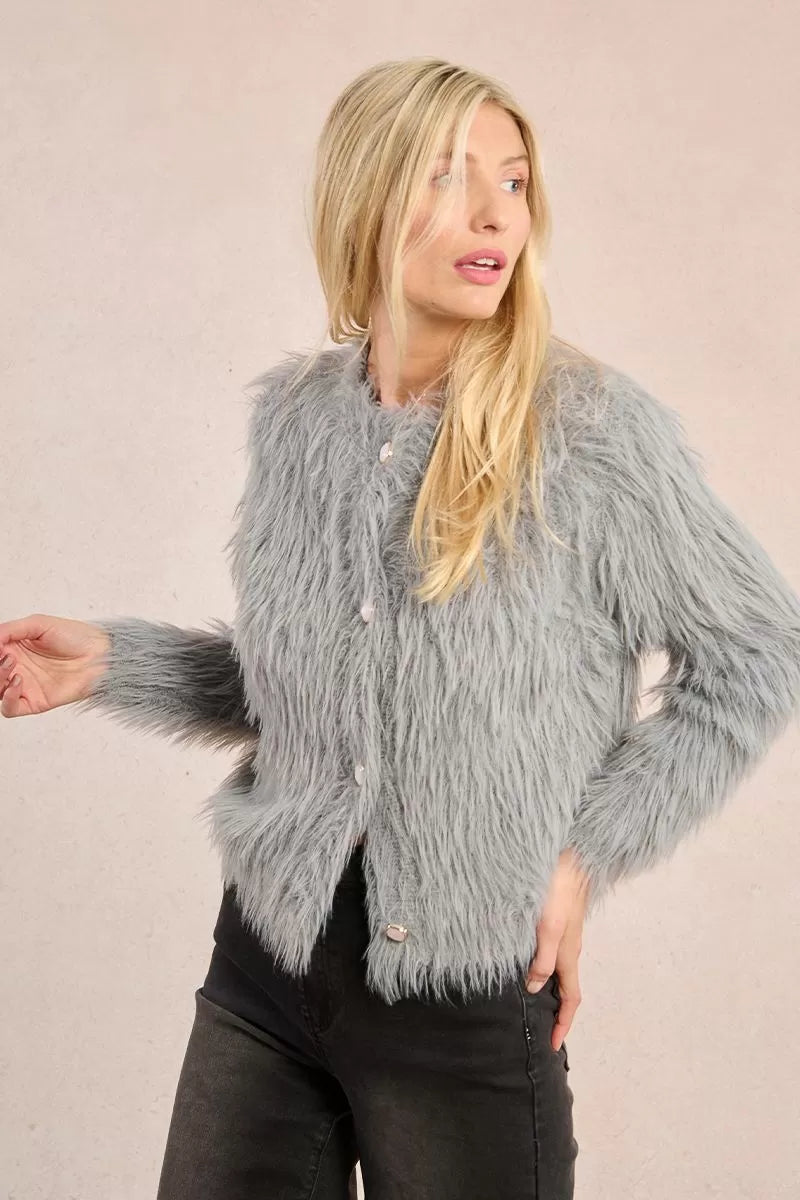 Molly Bracken Grey Textured Cardigan