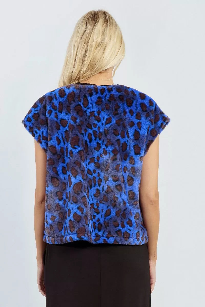 Molly Bracken Royal Blue Animal Print Cover Up