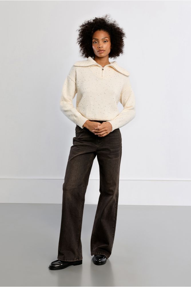 Molly Bracken TriColour Sweater With Sequins