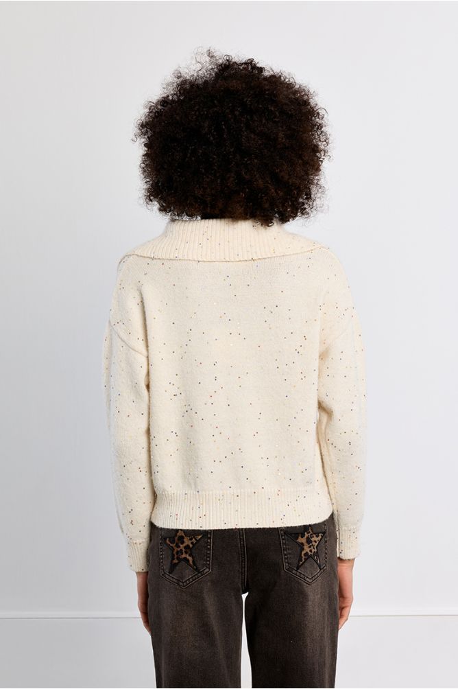 Molly Bracken TriColour Sweater With Sequins