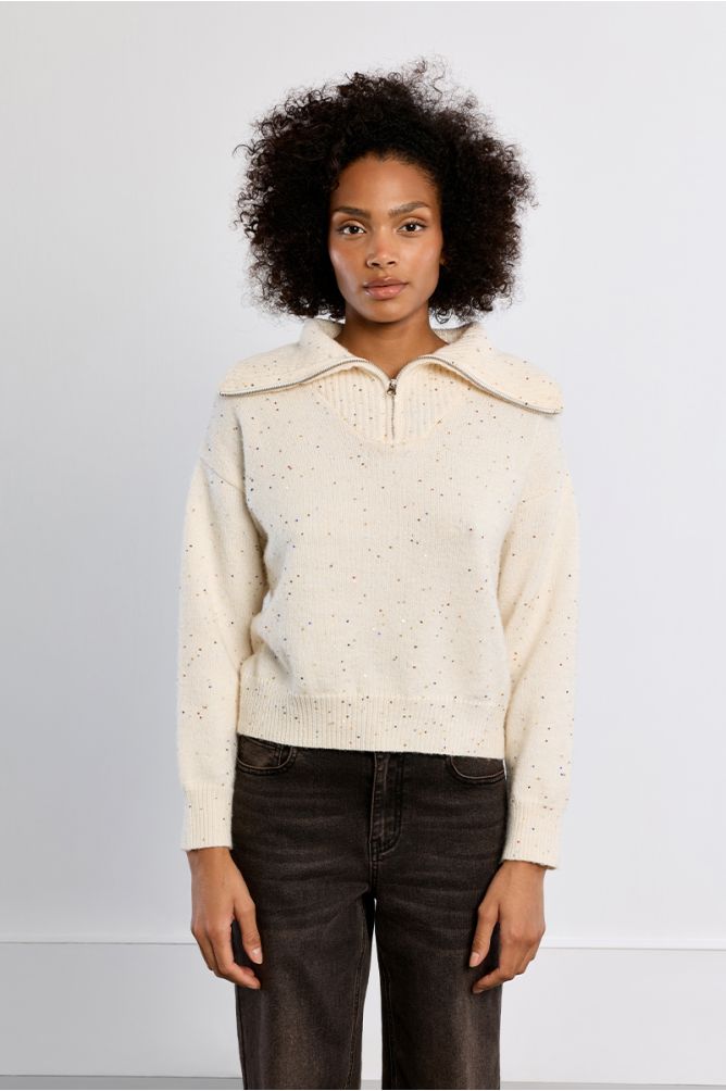 Molly Bracken TriColour Sweater With Sequins