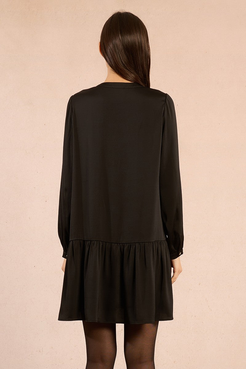 Molly Bracken Tunisian Collar Shirt Black Dress