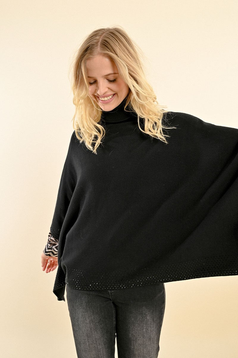 Molly Bracken Embellished Poncho Sweater
