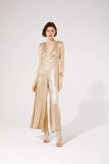 GoaGoa Metallic Laminated Gold Jumpsuit