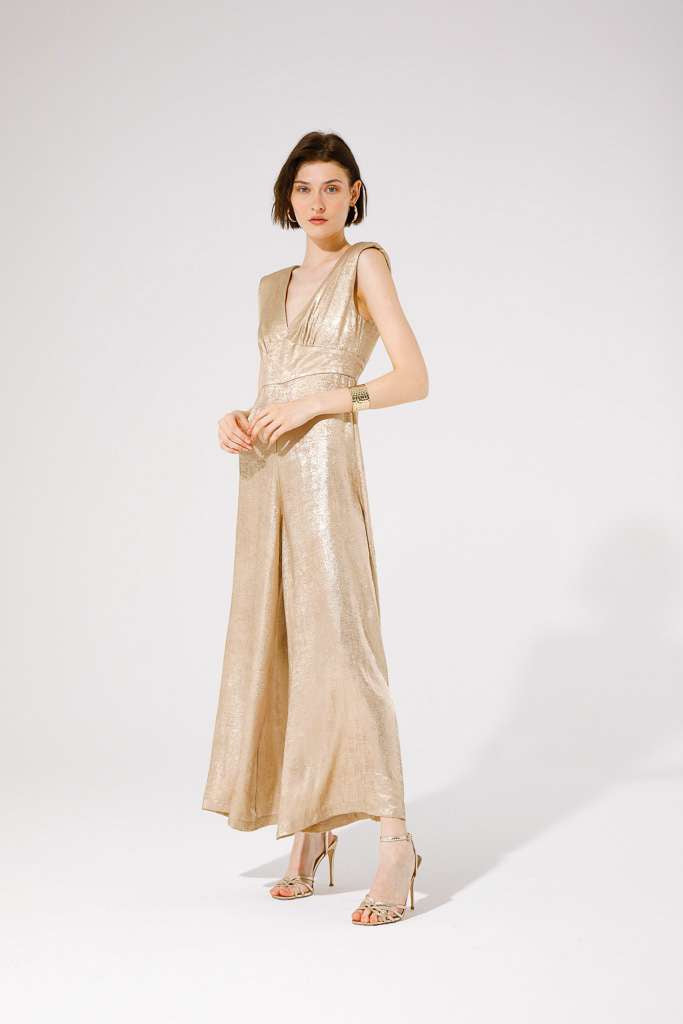 GoaGoa Metallic Laminated Gold Jumpsuit