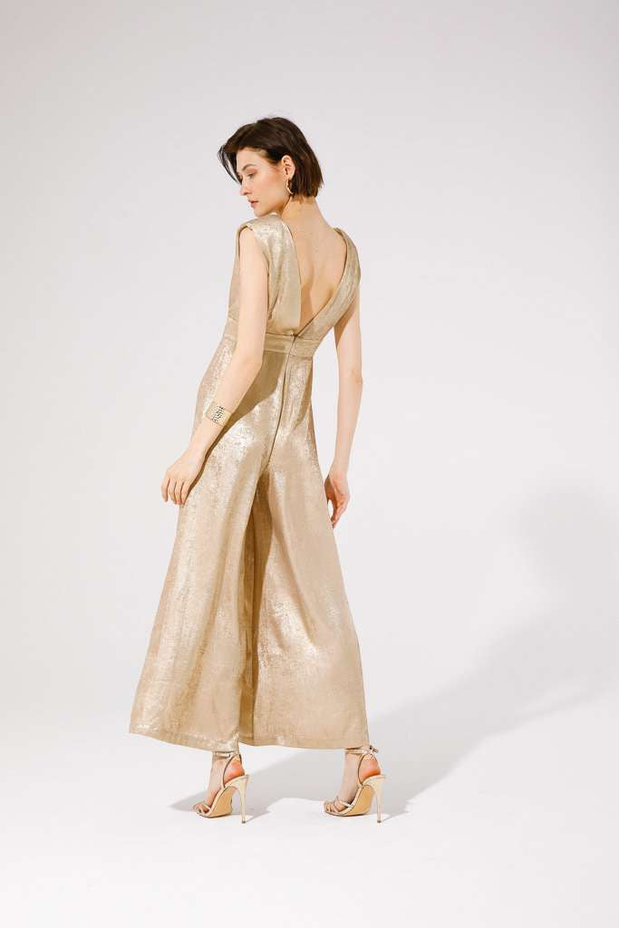 GoaGoa Metallic Laminated Gold Jumpsuit