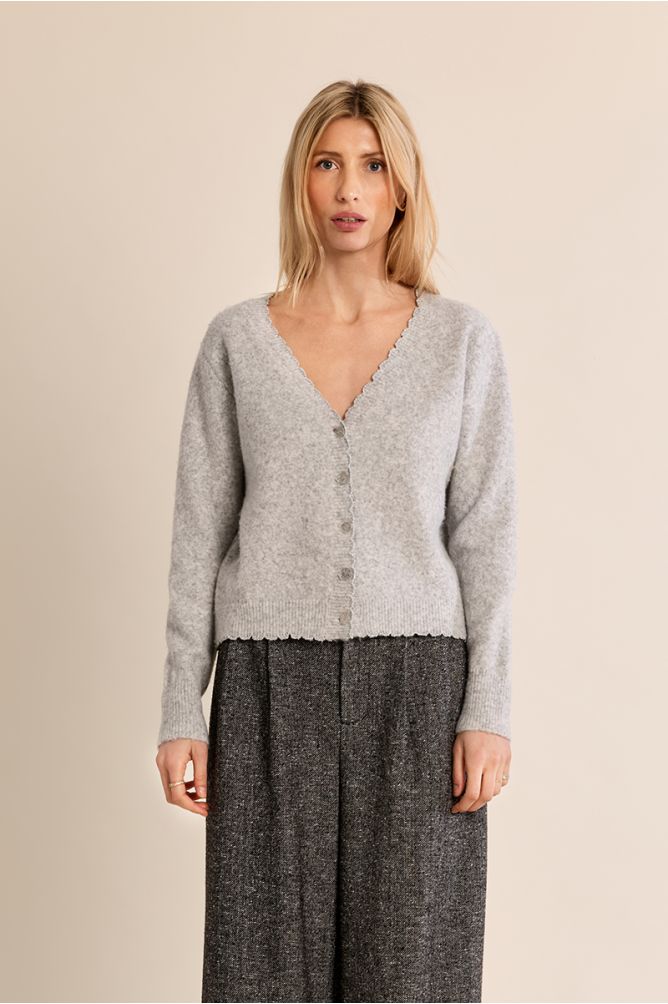 Molly Bracken Knitted Silvery Grey Cardigan
