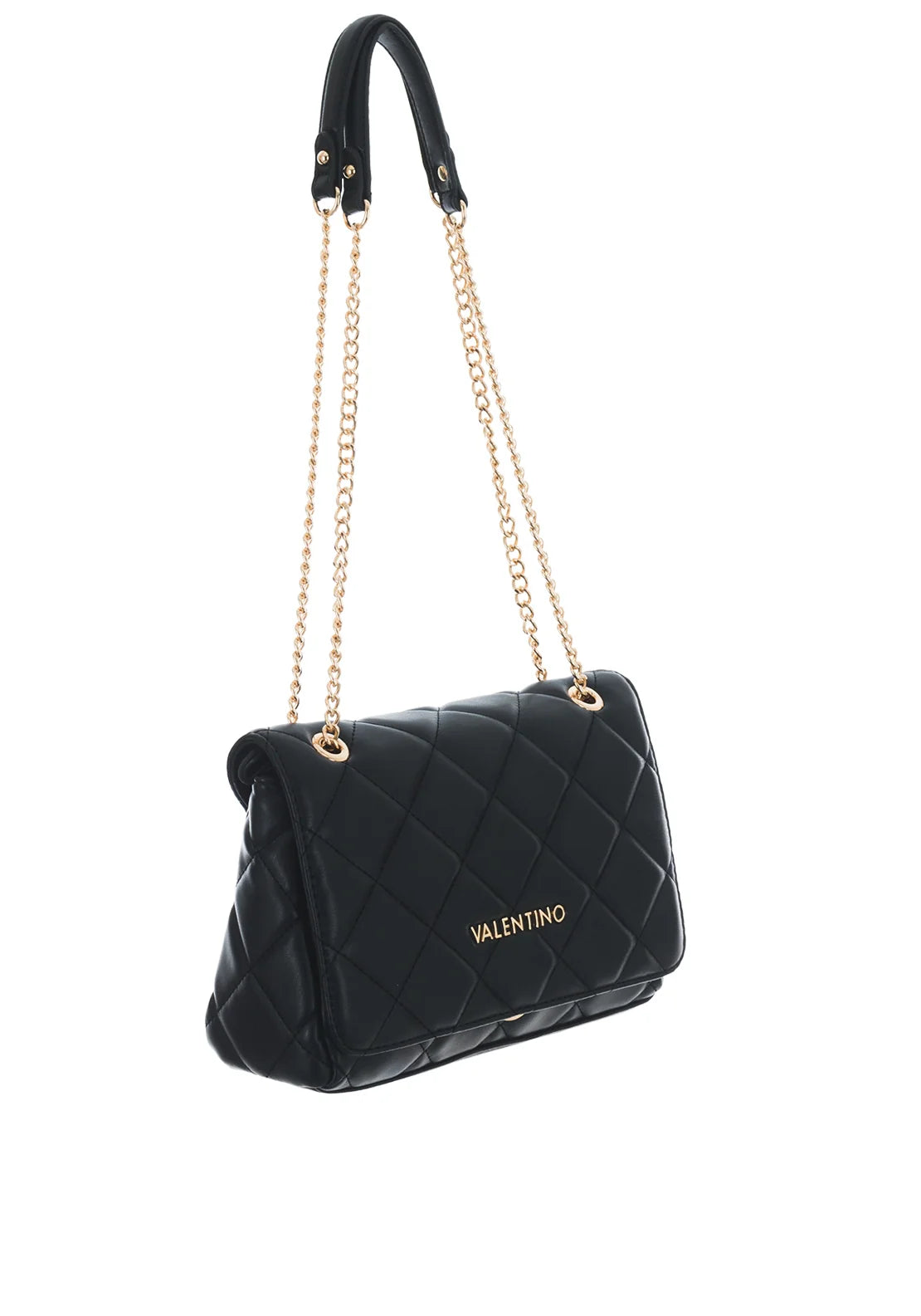 Valentino Ocarina Nero Quilted Cross Over Flap Bag