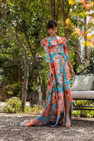 Matilde Cano Estampo Mangas Simona Midi Dress