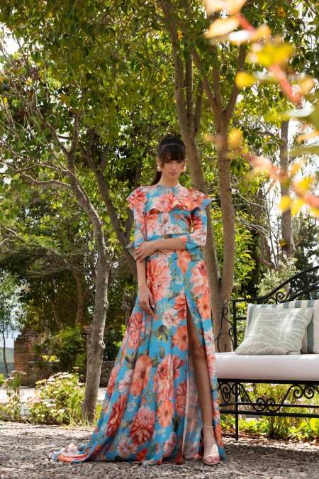 Matilde Cano Estampo Mangas Simona Midi Dress