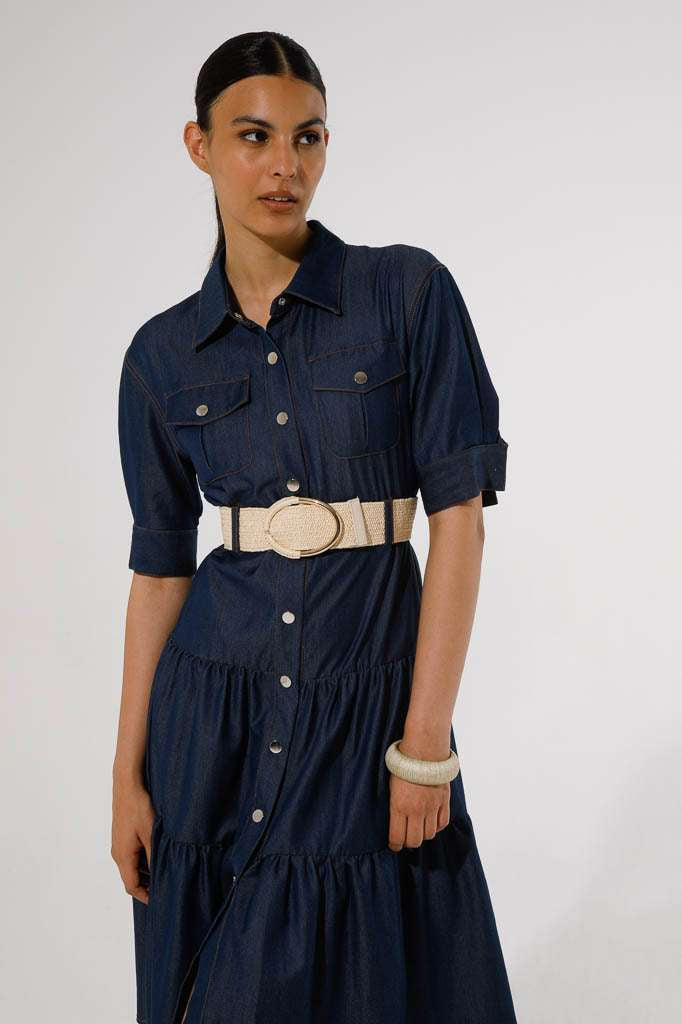 GoaGoa Flowing MIdi Denim Denim Dress