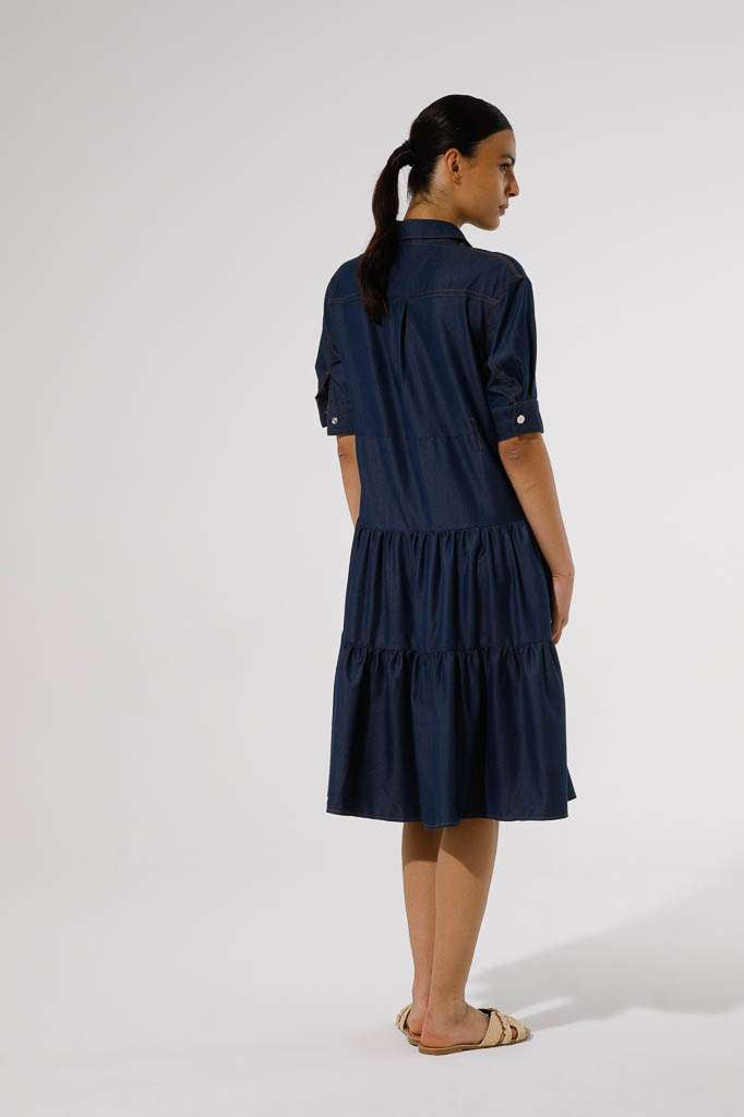 GoaGoa Flowing MIdi Denim Denim Dress
