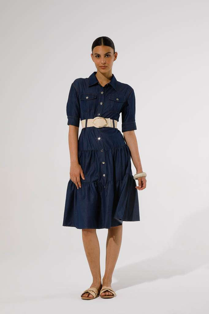 GoaGoa Flowing MIdi Denim Denim Dress