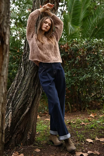 Molly Bracken Navy Wide Denim Jeans