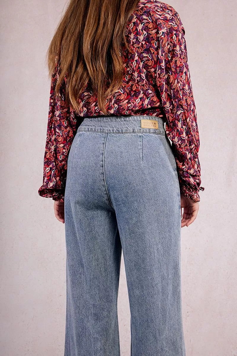 Molly Bracken Wide Leg Light Denim