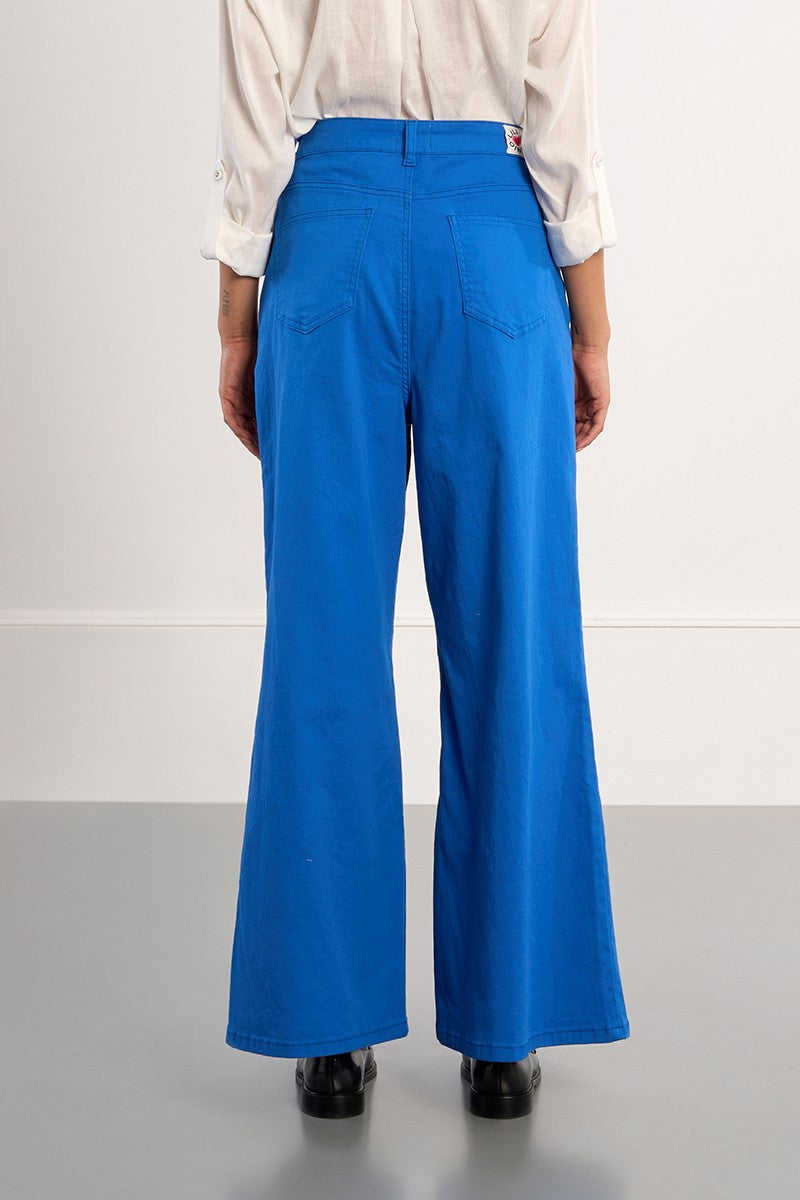 Lili Sidonio Royal Blue Wide Leg Flared Jeans