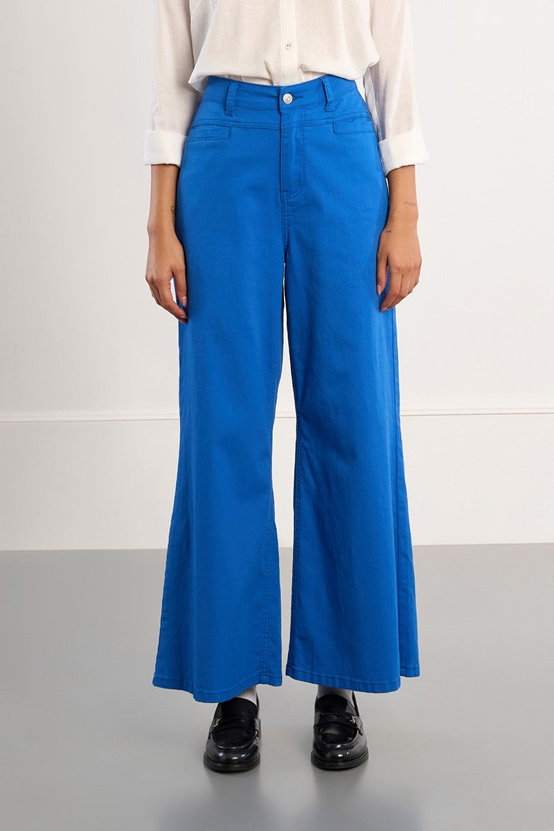 Lili Sidonio Royal Blue Wide Leg Flared Jeans