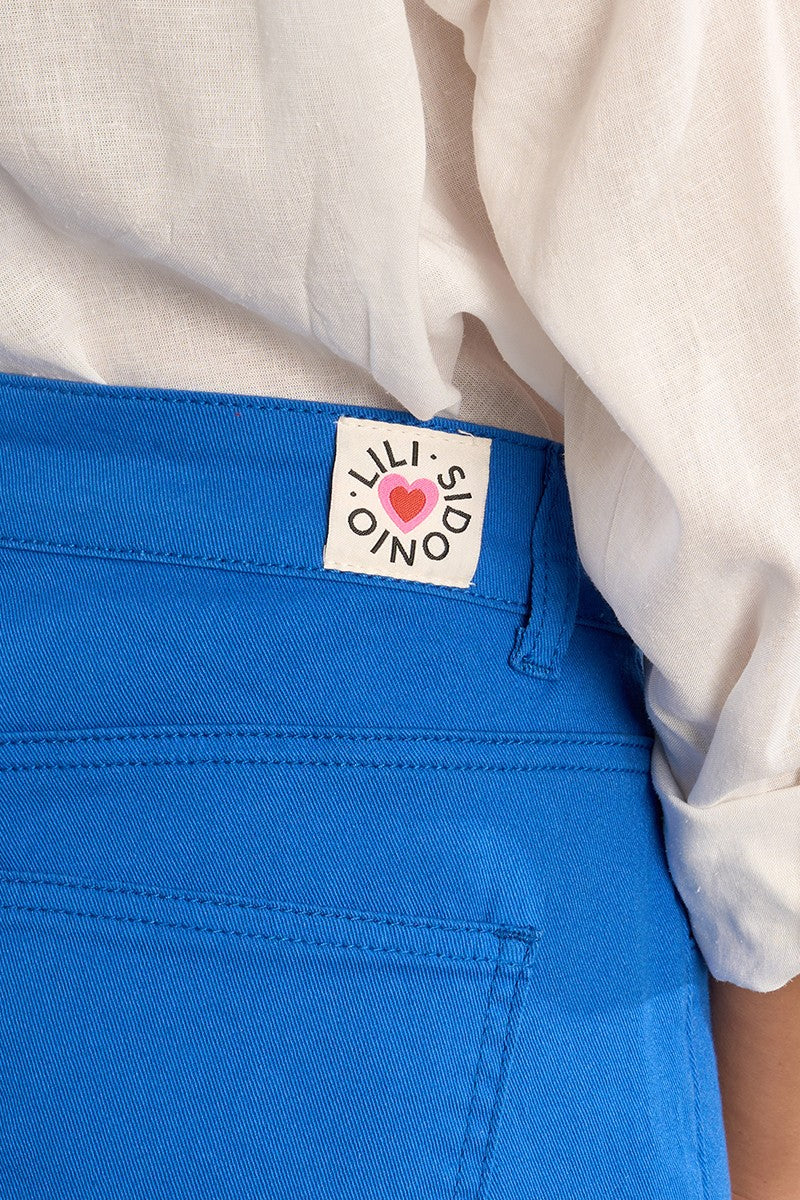 Lili Sidonio Royal Blue Wide Leg Flared Jeans