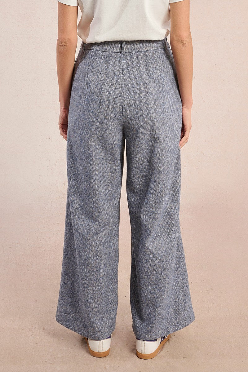 Molly Bracken Blue Wide Leg Wool Pants