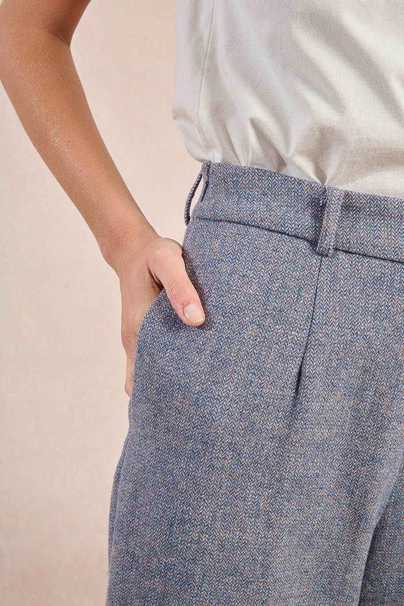 Molly Bracken Blue Wide Leg Wool Pants