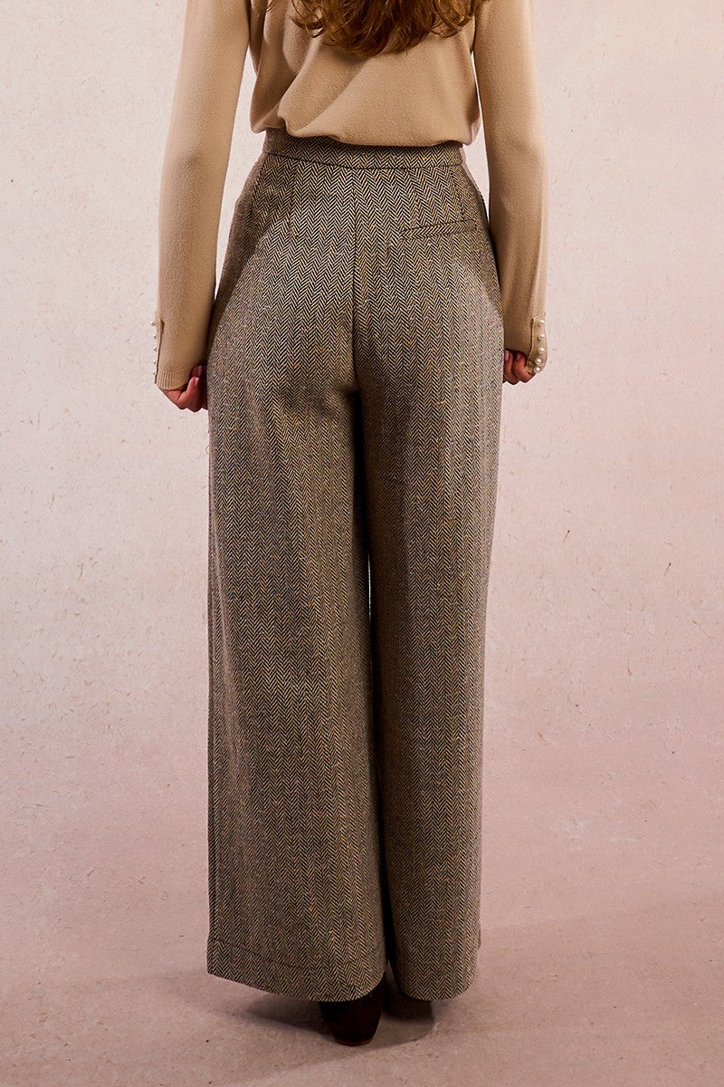 Molly Bracken Herringbone Black Trousers