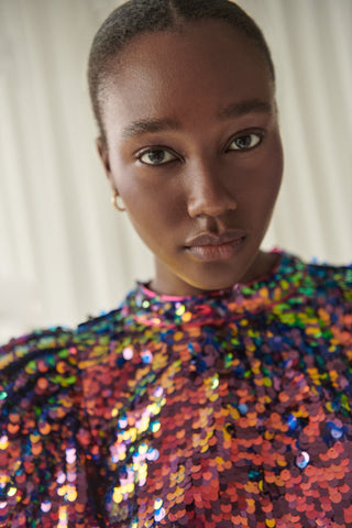 Celia B Wanderer Sequin Prism Dress