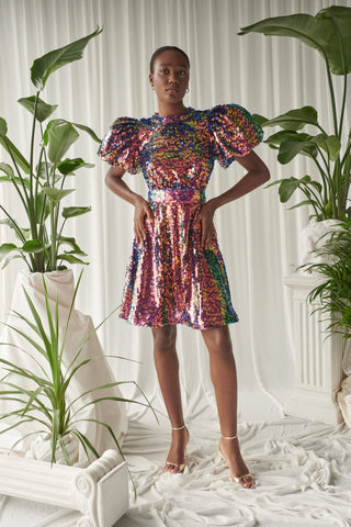 Celia B Wanderer Sequin Prism Dress