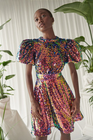 Celia B Wanderer Sequin Prism Dress