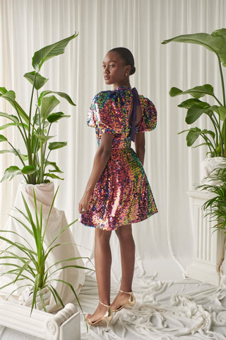Celia B Wanderer Sequin Prism Dress