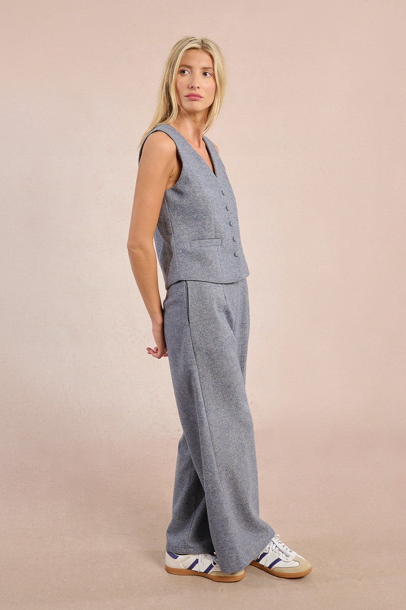 Molly Bracken Wollen Blue Waistcoat