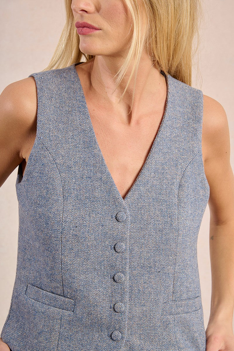 Molly Bracken Wollen Blue Waistcoat