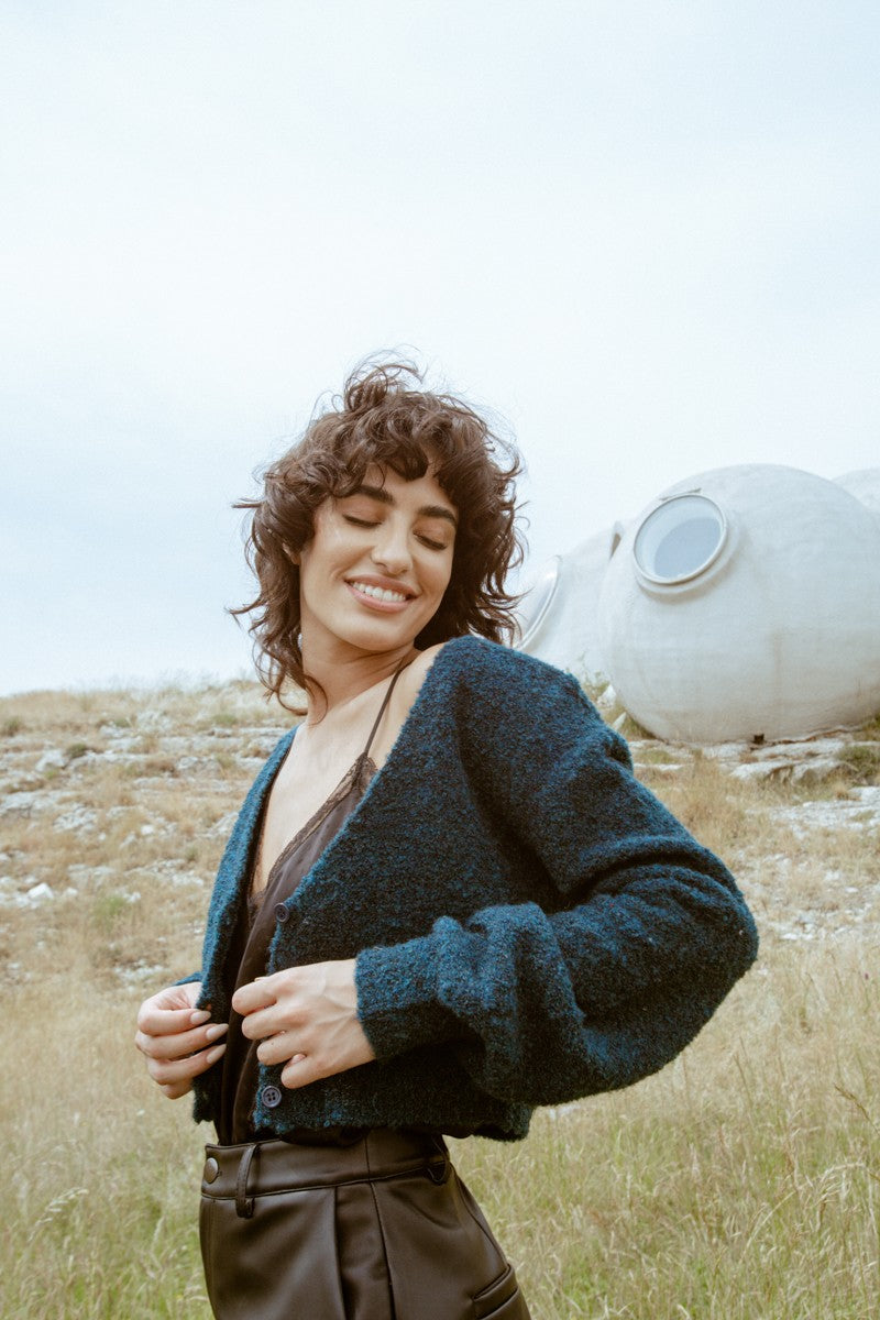 Molly Bracken Duck Blue Premium Knitted Cardigan