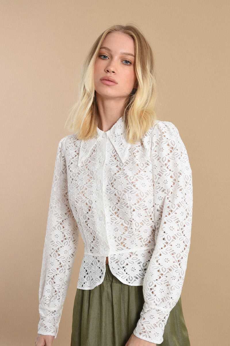 Molly Bracken Off White Woven Shirt