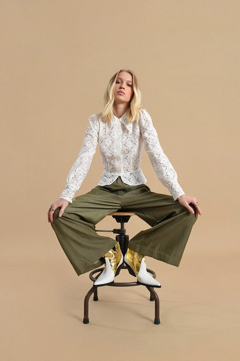 Molly Bracken Off White Woven Shirt