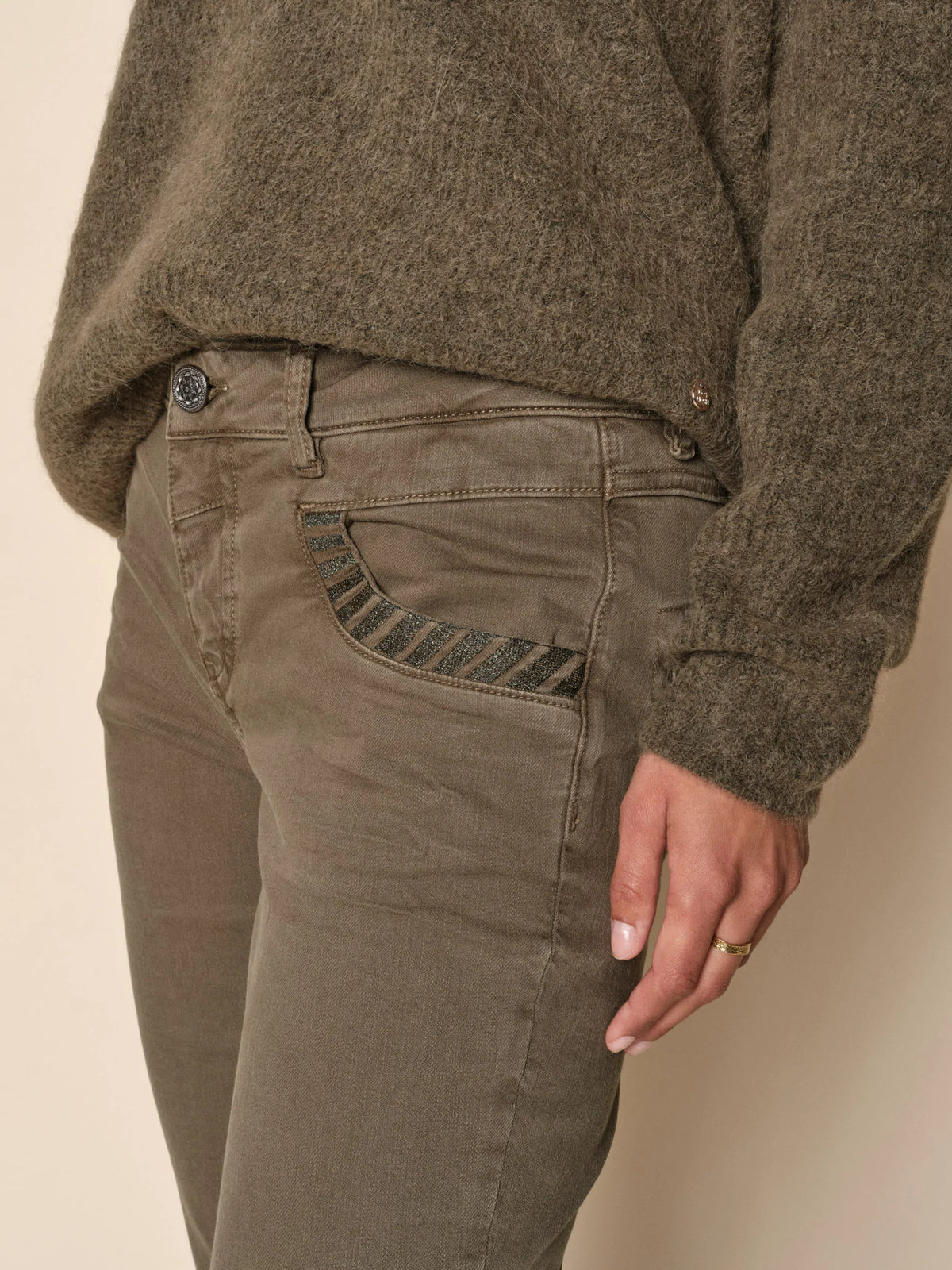 Mos Mosh Naomi Capers Green Colour Glow Pant